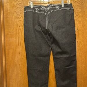 Black Jeans with Embroidered Detail